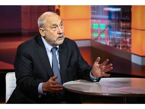 Joseph "Joe" Stiglitz, economics professor at Columbia University, speaks during a Bloomberg Television interview in New York, U.S., on Thursday, Oct. 13, 2016. Stiglitz discussed the future of the euro zone and Brexit.