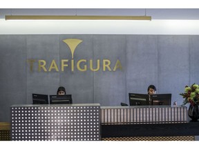 Employees work at a reception desk at the office of Trafigura India Private Ltd., a subsidiary of Trafigura Group Pte., in Mumbai, India, on Tuesday, April 24, 2018. Trafigura, a little-known private partnership that trades in oil, coal, iron ore, and metals, is one of the hidden companies that power the world economy, linking suppliers and consumers of raw materials.