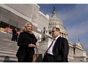 Representative Jerry Nadler, a Democrat from New York and chairman of the House Judiciary Committee, right, talks to Representative Carolyn Maloney, a Democrat from New York, after a moment of silence outside the U.S. Capitol in Washington, D.C., U.S., on Wednesday, Sept. 11, 2019. U.S. House Speaker Nancy Pelosi and House Minority Leader Kevin McCarthy held a campus wide moment of silence to observe the National Day of Service and Remembrance outside Capitol.