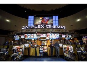 A customer buys concessions inside a Cineplex Cinemas movie theater in Toronto, Ontario, Canada on Monday, Feb. 3, 2020. Britain's Cineworld Group Plc is on track to become North America's biggest operator of movie theaters with its plan to buy Canada's Cineplex Inc. for C$2.15 billion ($1.64 billion).