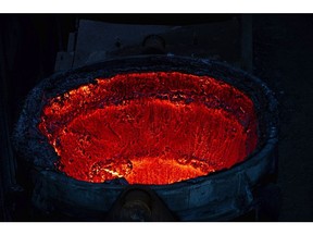 A red hot cauldron in the oxygen converter hall at the Thyssenkrupp AG metals plant in Duisburg, Germany, on Monday, June 21, 2021. Weaning a low-margin industry off cheap coal and onto more costly green steel technologies will require massive government support and concerted action by steelmakers from Tangshan to Indiana.