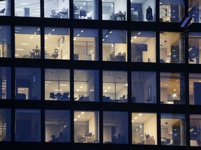 An empty office building in the financial district of Frankfurt, Germany, on Friday, May 6, 2022. The European Central Bank should start raising borrowing costs in July to prevent inflation expectations becoming de-anchored, said Governing Council member Olli Rehn.