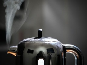 KNUTSFORD, UNITED KINGDOM - FEBRUARY 03: In this photo illustration a domestic electric kettle emits steam and vapour on February 07, 2022 in Knutsford, United Kingdom. The energy regulator OFGEM has brought forward the announcement of the increase in the energy price cap to reflect the record high gas energy market prices caused by the global crisis in supply. (Photo illustration by Christopher Furlong/Getty Images) Photographer: Christopher Furlong/Getty Images Europe
