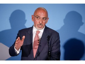 Nadhim Zahawi, UK chancellor of the exchequer, speaks at the launch of the Conservative Way Forward initiative in London, UK, on Monday, July 11, 2022. UK Prime Minister Boris Johnson quit as Conservative leader last Thursday after a dramatic mass revolt from his ministers, following a series of scandals that have overshadowed his three-year premiership.