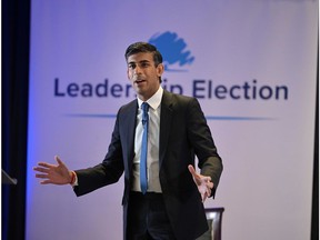 BELFAST, NORTHERN IRELAND - AUGUST 17: Conservative party leader candidate Rishi Sunak pictured during a hustings event at Culloden House on August 17, 2022 in Belfast, Northern Ireland. Foreign Secretary, Liz Truss and former Chancellor Rishi Sunak are vying to become the new leader of the Conservative Party and the UK's next Prime Minister.