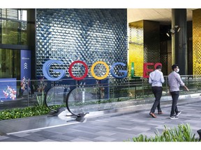 The company signage at the Asia-Pacific headquarters of Google LLC., in Singapore, on Monday, Aug. 22, 2022.