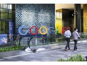 The company signage at the Asia-Pacific headquarters of Google LLC., in Singapore, on Monday, Aug. 22, 2022.