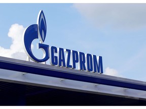Signage for Gazprom PJSC at a gas station operated by Naftna Industrija Srbije AD (NIS), in Novi Sad, Serbia, on Monday, Aug. 29, 2022. Gazprom PJSC plans to halt supplies on the Nord Stream pipeline to Germany from Aug. 31 for three days of planned maintenance. Photographer: Oliver Bunic/Bloomberg