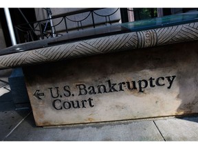 NEW YORK - JUNE 01: A sign leading to U.S. Bankruptcy Court in lower Manhattan is seen June 1, 2009 in New York City. General Motors filed for Chapter 11 bankruptcy protection June 1, becoming the largest industrial company to do so in American history.