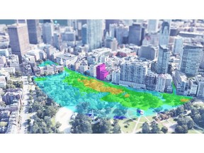 Microclimate wind comfort analysis of a city center using simulation tools in the cloud.