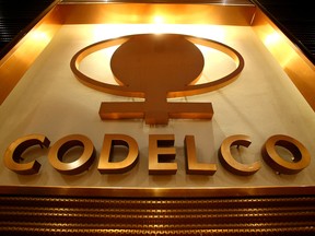 Codelco's logo at the company's headquarters in Santiago, Chile.