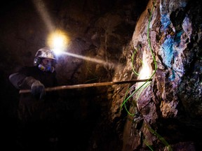 A miner in a copper mine in Chile.