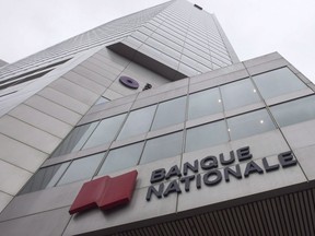National Bank of Canada reported its third-quarter profit fell compared with a year ago as it was hit by higher provisions for credit losses due to a less favourable economic outlook. The head office of the National Bank is seen Friday, April 21, 2017 in Montreal.
