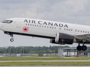 An Air Canada jet takes off from Trudeau Airport in Montreal, Thursday, June 30, 2022.