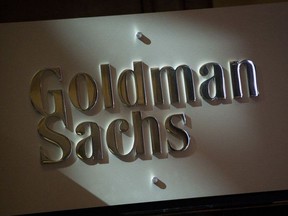The Goldman Sachs logo in New York.