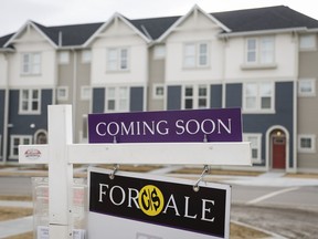 Houses for sale in a new subdivision in Airdrie, Alta., Friday, Jan. 28, 2022.THE CANADIAN PRESS/Jeff McIntosh