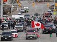 Truckers and supporters block access to the Ambassador Bridge in protest against COVID-19 vaccine mandates in Windsor, Ont.