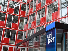 The headquarters of German energy supplier Uniper SE in Düsseldorf, western Germany.