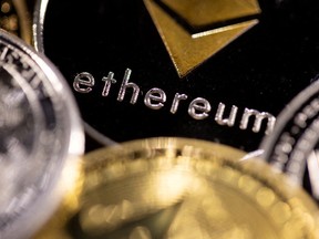 Representation of Ethereum, with its native cryptocurrency ether.