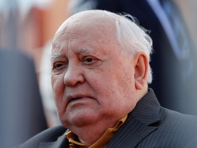 Former Soviet President Mikhail Gorbachev at Red Square in Moscow, Russia.