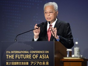 FILE - Malaysian Prime Minister Ismail Sabri Yaakob delivers a speech at a session of the International Conference on "The Future of Asia" on May 26, 2022 in Tokyo. Malaysia's government said Friday, Aug. 26, it will present its 2023 national budget on Oct. 7, three weeks ahead of schedule, sparking speculation that it may call an early general election.