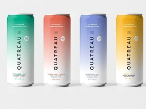 Canopy Growth Corp.'s cannabidiol waters "Quatreau" are shown in a handout photo. The company and its U.S. subsidiary have settled a trademark violations lawsuit orange liqueur company Cointreau Corp. was pursuing against the cannabis firms.