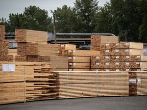 Stacks of lumber are seen at Teal-Jones Group sawmill in Surrey, B.C. Lower-than-expected U.S. penalties on softwood lumber exports from Canada nonetheless remain a thorn in the side of Ottawa.
