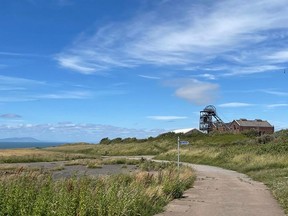 The mine shaft tower at the disused Haig Pit near the proposed site of a new coal mine, in Whitehaven, UK, on July 6. Photographer: Rodney Jefferson/Bloomberg