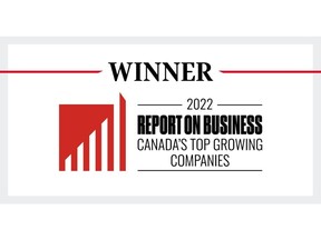 Pure Sunfarms placed No.17 of 430 companies on the 2022 Report on Business ranking of Canada's Top Growing Companies.