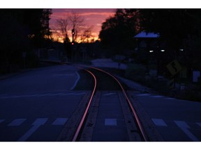 Train tracks in La Grange, Kentucky.