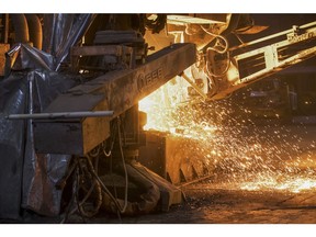 Sparks fly from the arc furnace at Liberty Steel's Thrybergh mill in Rotherham, U.K., on Thursday, July 4, 2019. The largest steel industry group in China has urged the government to maintain order in the global iron ore market after prices surged to a five-year high following a supply squeeze, saying that it's requested authorities look into the gains. Photographer: Chris Ratcliffe/Bloomberg