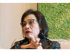 Sri Mulyani Indrawati, Indonesia's finance minister, speaks during an interview in Jakarta, Indonesia, on Tuesday, Aug. 27, 2019. Indonesia has a raft of emergency stimulus options available to bolster Southeast Asia's biggest economy if global conditions worsen, Indrawati said.
