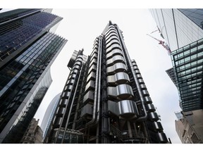 The Lloyd's of London Ltd. building in the City of London, U.K., on Tuesday, Jan. 18, 2022. Lloyd's of London is reviewing its real estate needs as the historic insurance market embraces flexible working.