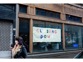 A "Closing Down" sign in a vacant shop window in the east end of Glasgow, U.K., on Saturday, Feb. 12, 2022. The Office for National Statistics will report the latest U.K. Consumer Price Index Inflation figures on Wednesday. Photographer: Emily Macinnes/Bloomberg