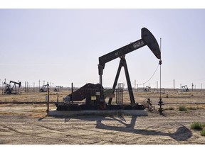 Oil pump jacks operated by Chevron at the Coalinga Oil Field in Coalinga, California, U.S., on Friday, April 29, 2022. Oil is poised to eke out a fifth monthly advance after another tumultuous period of trading that saw prices whipsawed by the fallout of Russia's war in Ukraine and the resurgence of Covid-19 in China. Photographer: Ian Tuttle/Bloomberg