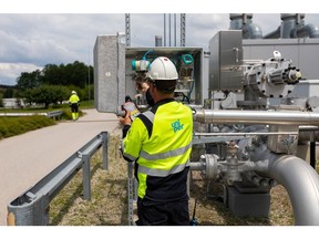 An employee monitors for gas leaks during safety checks at the Uniper SE Bierwang Natural Gas Storage Facility in Muhldorf, Germany, on Friday, June 10, 2022. Uniper is playing a key role in helping the government set up infrastructure to import liquified natural gas to offset Russian deliveries via pipelines.