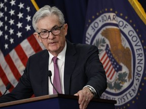 Jerome Powell, chairman of the U.S. Federal Reserve, speaks during a news conference following a Federal Open Market Committee (FOMC) meeting in Washington, D.C., US, on Wednesday, July 27, 2022. Powell said while some commodity prices have come down a bit, the energy cost jump after the Russian invasion of Ukraine has still boosted gasoline and other prices. Photographer: Ting Shen/Bloomberg