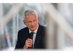Bruno Le Maire, France's finance minister, speaks during day two of LaREF22 in Paris, France, on Tuesday, Aug. 30, 2022. France will extend aid for small and mid-sized companies struggling with surging energy costs until the end of the year, Le Mairesaid.