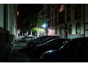 Lampposts lit up in a residential street on the outskirts of Frankfurt, Germany, Thursday, Sept. 1, 2022. German Economy Minister Robert Habeck said the country could not rely on gas supplies from Russia , as Europe braces for energy shortages this winter .
