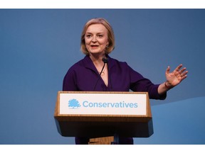 Liz Truss, UK foreign secretary, delivers a speech after being announced as the winner of the Conservative Party leadership contest in London, UK, on Monday, Sept. 5, 2022. Trusswon the bitter race to succeedBoris Johnsonas UK prime minister, and will take power with the country facing brutal economic headwinds that threaten to plunge millions of Britons into poverty this winter.