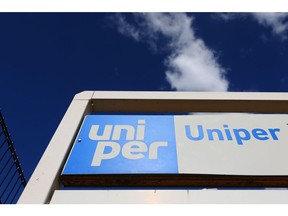 Signage for Uniper SE outside the company's Kirchmoeser natural gas power plant in Brandenburg, Germany, on Wednesday, Sept. 21, 2022. Germany will nationalize Uniper in a historic move to rescue the country's largest gas importer and avert a collapse of the energy sector in Europe's biggest economy. Photographer: Krisztian Bocsi/Bloomberg