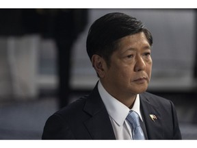 Ferdinand Marcos Jr., Philippines' president, during a Bloomberg Television interview in New York, US, on Friday, Sept. 23, 2022. Marcos has pledged to strengthen political and economic ties with the US, in contrast with his predecessor Duterte, saying that his nation looks to the US whenever in crisis.