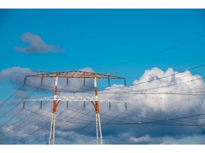 Electricity power lines in Bollene, France. Photographer: Nathan Laine/Bloomberg