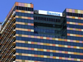 Santos tower stands at the Brisbane CBD in Brisbane, Australia on Dec. 19, 2019. Indigenous traditional owners on Wednesday, Sept. 21, 2022 won a court challenge that prevents an energy company from drilling for gas off Australia's north coast. The Federal Court decision against Australian oil and gas company Santos Ltd. was a major win for Indigenous rights in the nation.