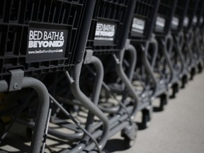 29 of 531BED BATH & BEYOND EARNS Shopping carts stand lined up in front of a Bed Bath & Beyond Inc. store in Fort Lauderdale, Florida