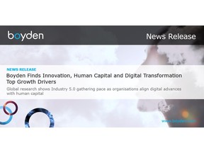 Boyden Finds Innovation, Human Capital and Digital Transformation Top Growth Drivers