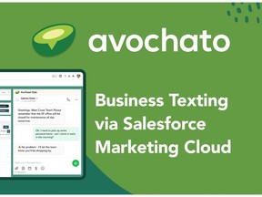 Avochato helps organizations communicate with customers over SMS without ever leaving Salesforce. Drag and drop SMS message activities into your journeys in Journey Builder, and manage all conversations from a shared inbox within Salesforce.