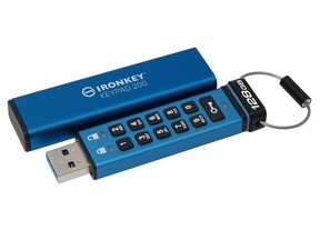 Kingston IronKey™ Keypad 200, the industry's first drive to deliver the latest FIPS 140-3 Level 3 security for your data, with alphanumeric keypad and multi-PIN option.