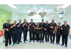 The medical team that performed the kidney transplant at Burjeel Medical City