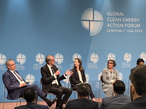 Eaton's Brian Brickhouse addresses priority actions accelerating electric vehicle charging infrastructure and decarbonization at Global Clean Energy Action Forum today.